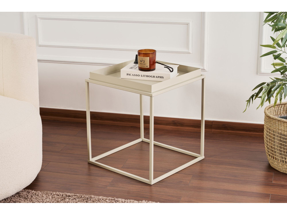 Couchtisch aus Metall "Koala" 45 x 45 x 52 cm - Taupe