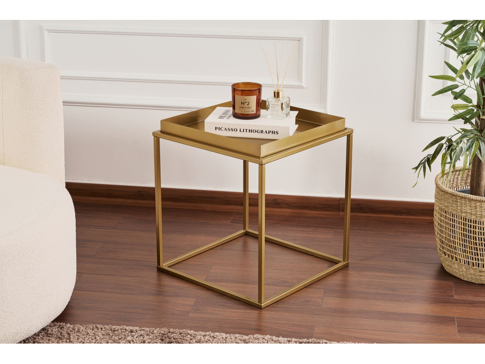 Metall-Couchtisch "Koala" 45 x 45 x 52 cm - Gold