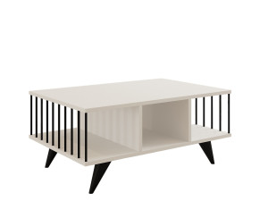 Couchtisch aus Holz "Bert" - 90 x 60 x 40 cm - Weiß