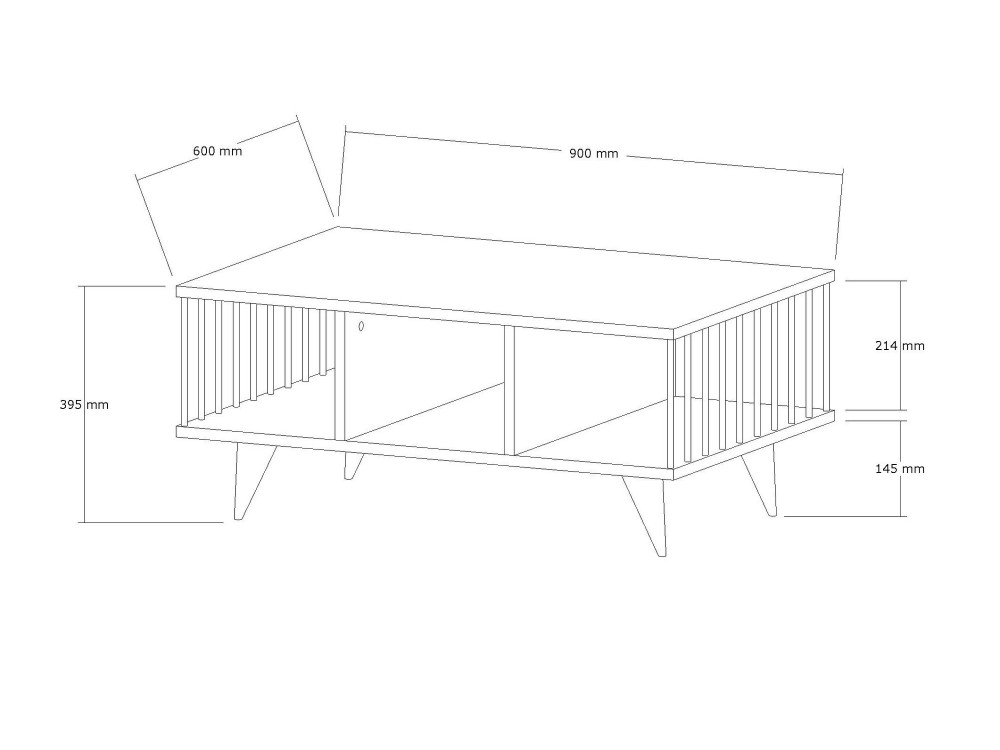Couchtisch aus Holz "Bert" - 90 x 60 x 40 cm - Weiß