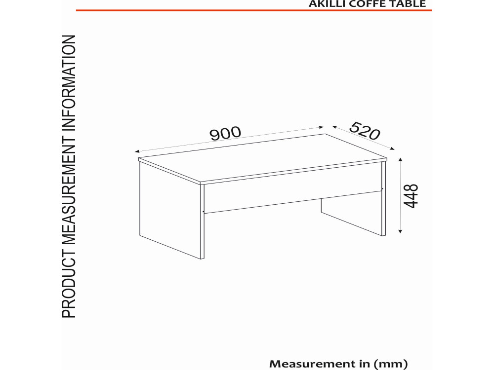 Couchtisch mit Aufbewahrungsbox aus Holz "Akilli" - 90 x 45 x 52 cm - Travertin