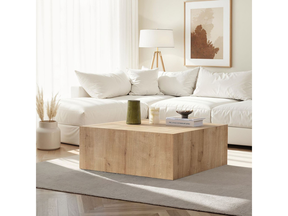 MDF Couchtisch "Prizma" - 90 x 90 x 35 cm - Eiche Saphir