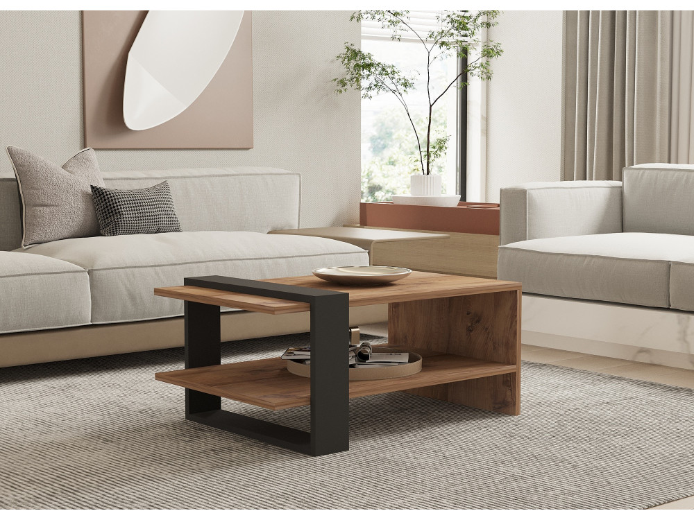 Couchtisch aus Holz "Ova" - 80 x 55 x 35 cm - Braun