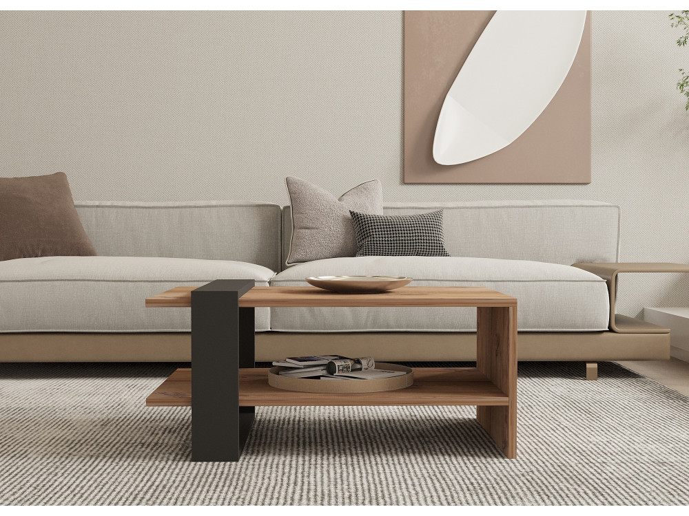 Couchtisch aus Holz "Ova" - 80 x 55 x 35 cm - Braun