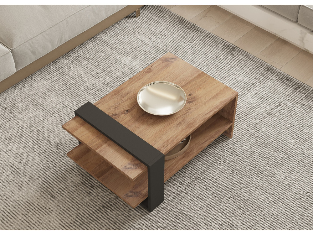 Couchtisch aus Holz "Ova" - 80 x 55 x 35 cm - Braun