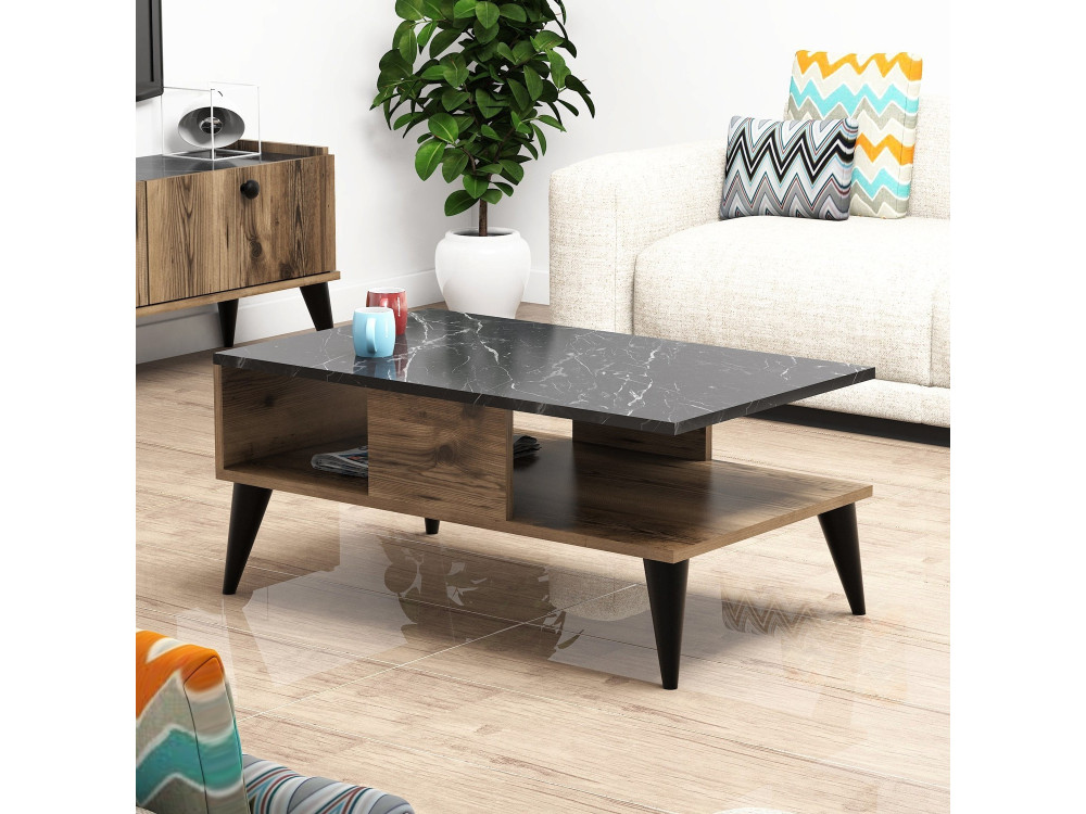 Couchtisch aus Holz "Lidya" - 90 x 54 x 39 cm - Braun
