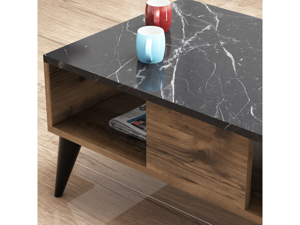 Couchtisch aus Holz "Lidya" - 90 x 54 x 39 cm - Braun