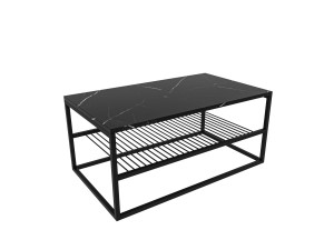 Couchtisch aus Holz "Asude" - 95 x 55 x 42 cm - Schwarz