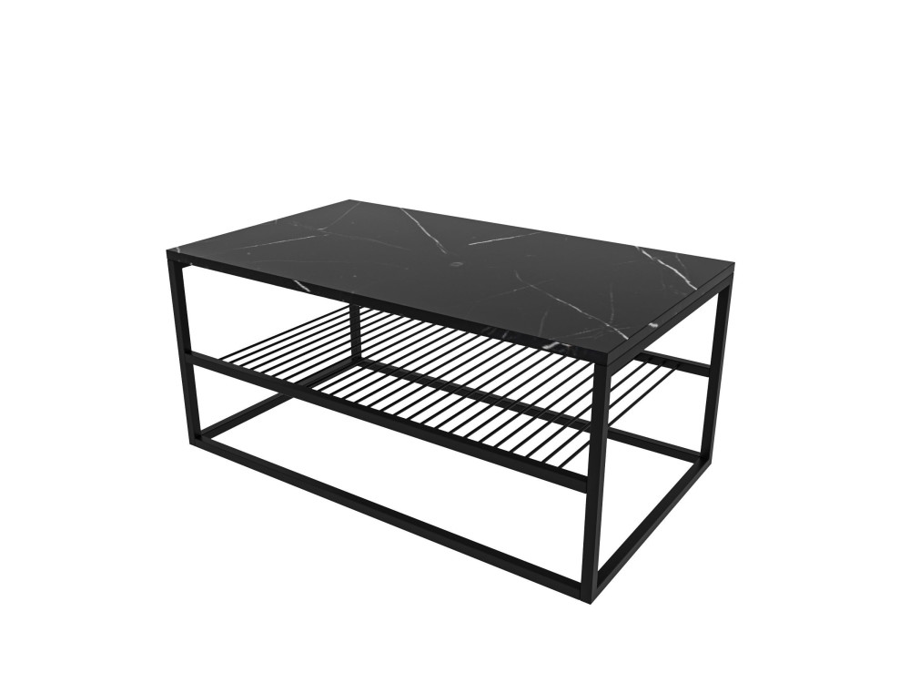 Couchtisch aus Holz "Asude" - 95 x 55 x 42 cm - Schwarz