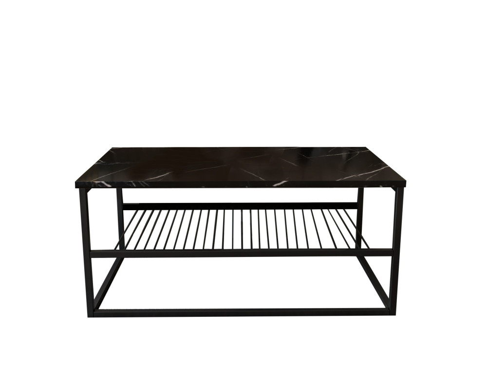 Couchtisch aus Holz "Asude" - 95 x 55 x 42 cm - Schwarz
