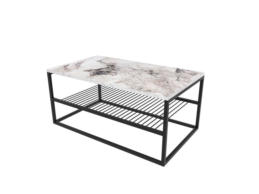Couchtisch aus Holz "Asude" - 95 x 55 x 42 cm - Weiß