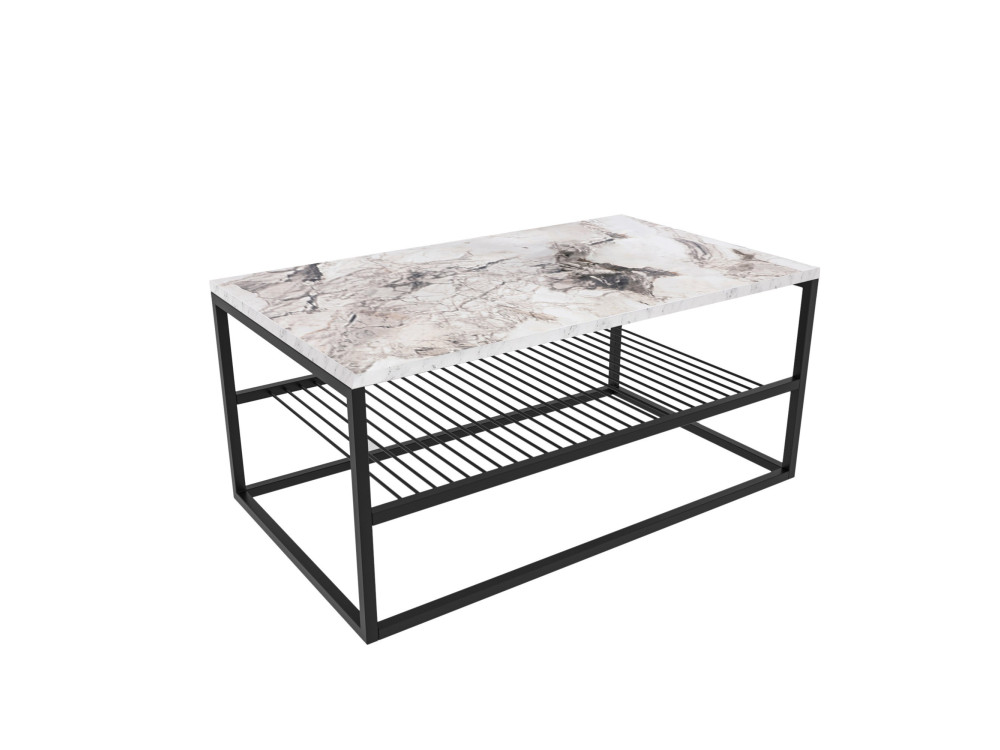 Couchtisch aus Holz "Asude" - 95 x 55 x 42 cm - Weiß