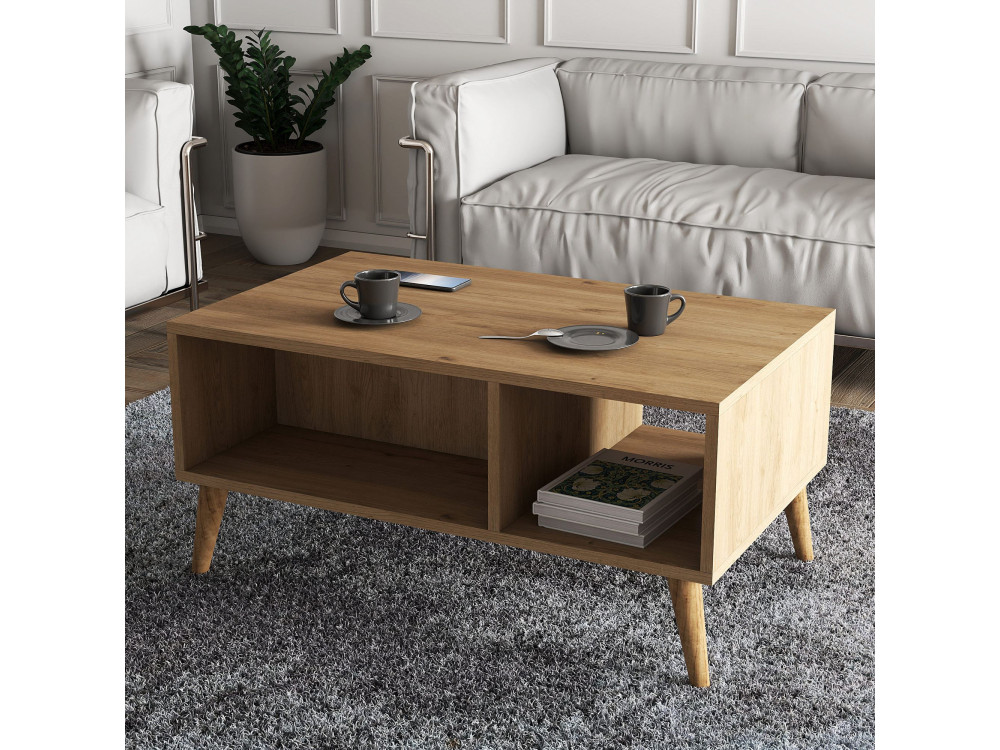 Couchtisch aus Holz "Exxen" - 90 x 41 x 54 cm - Braun