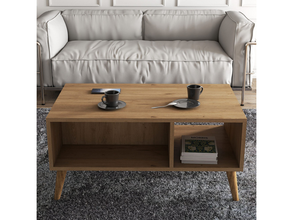 Couchtisch aus Holz "Exxen" - 90 x 41 x 54 cm - Braun