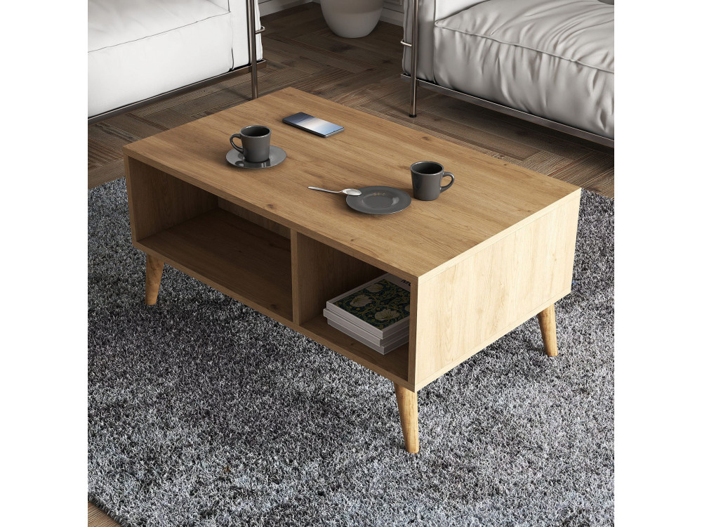 Couchtisch aus Holz "Exxen" - 90 x 41 x 54 cm - Braun