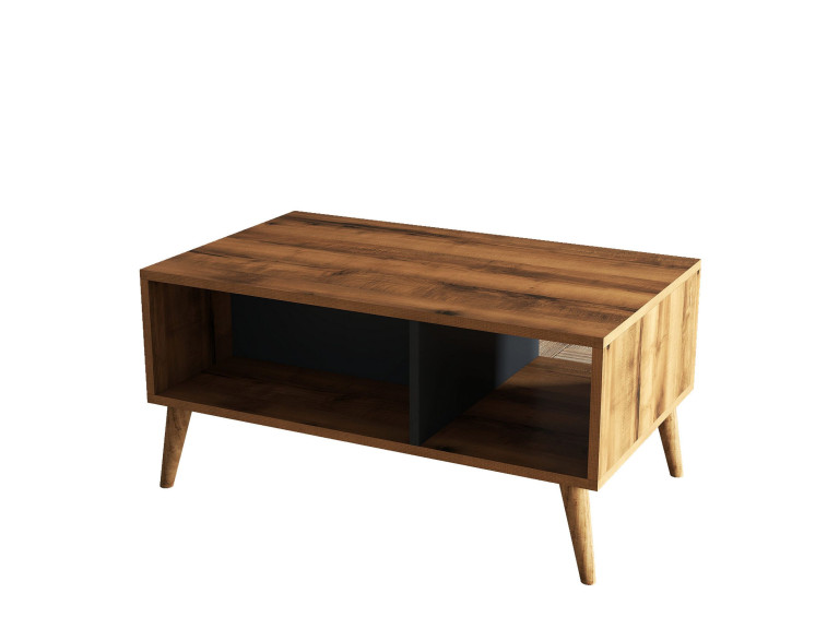 Couchtisch aus Holz "Exxen" - 90 x 41 x 54 cm - Anthrazitgrau