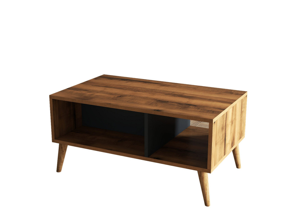Couchtisch aus Holz "Exxen" - 90 x 41 x 54 cm - Anthrazitgrau