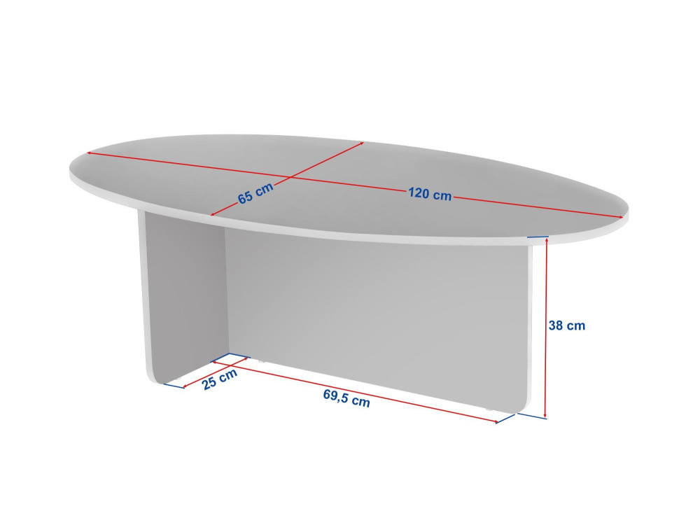 Couchtisch aus Holz "Orba" - 120 x 65 x 40 cm - Travertin