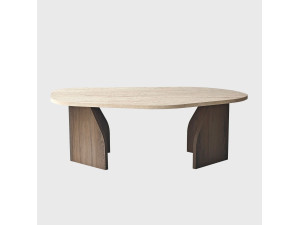 Couchtisch aus Holz "Rock" - 100 x 60 x 35 cm - Travertin
