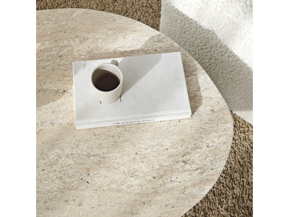 Couchtisch aus Holz "Rock" - 100 x 60 x 35 cm - Travertin