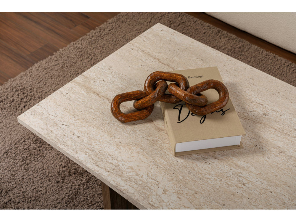 Couchtisch aus Holz "Sabin" - 119 x 60 x 40 cm - Travertin