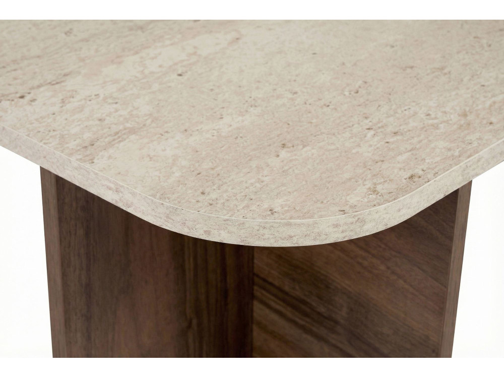 Couchtisch aus Holz "Akira" - 120 x 60 x 41 cm - Travertin