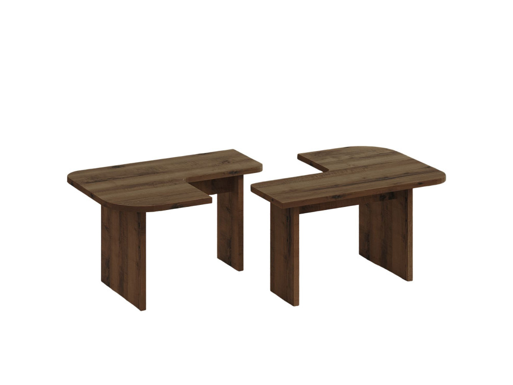 Couchtisch-Set aus Holz "Iris" - 90 x 45 x 35 cm - Braun