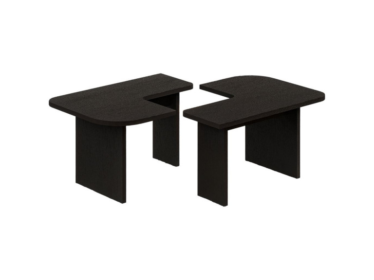 Couchtisch-Set aus Holz "Iris" - 90 x 45 x 35 cm - Schwarz