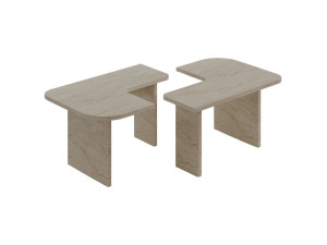 Couchtisch-Set aus Holz "Iris" - 90 x 45 x 35 cm - Travertin
