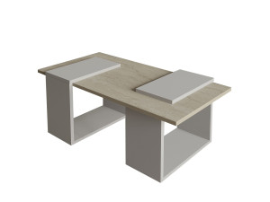 Couchtisch aus Holz "Matris" - 90 x 46 x 37 cm - Travertin