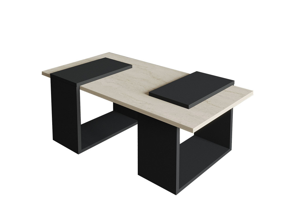 Couchtisch aus Holz "Matris" - 90 x 46 x 37 cm - Anthrazitgrau