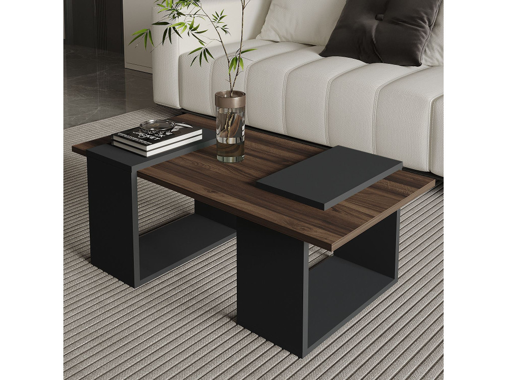 Couchtisch aus Holz "Matris" - 90 x 46 x 37 cm - Braun