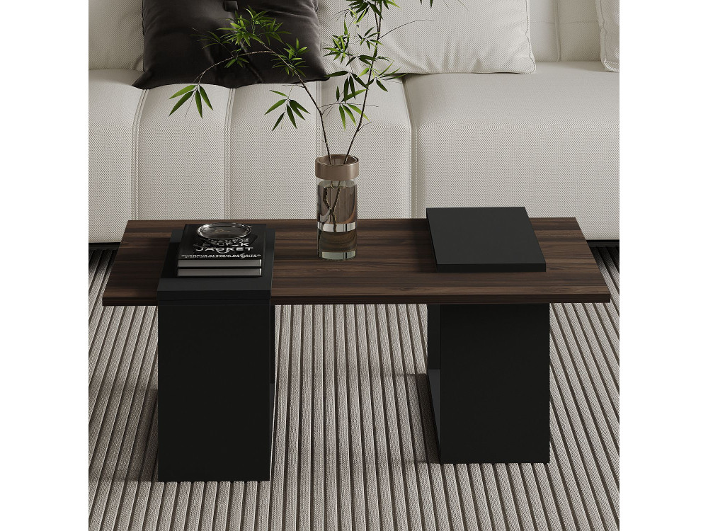 Couchtisch aus Holz "Matris" - 90 x 46 x 37 cm - Braun