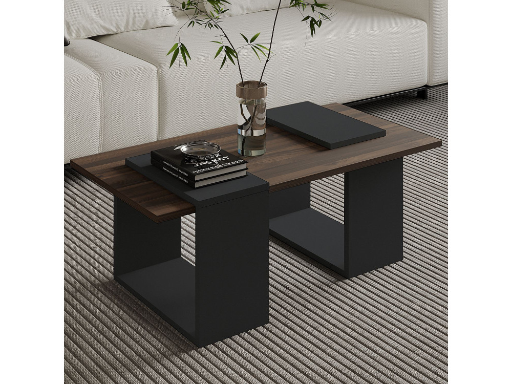 Couchtisch aus Holz "Matris" - 90 x 46 x 37 cm - Braun