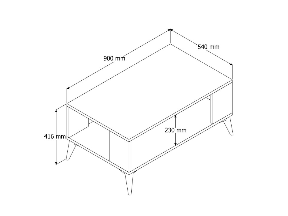 Couchtisch aus Holz "Authentic" - 90 x 41 x 54 cm - Braun