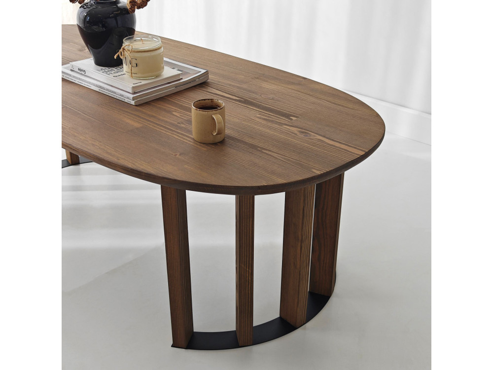 Couchtisch aus Holz "Elysia" - 120 x 60 x 40 cm - Braun