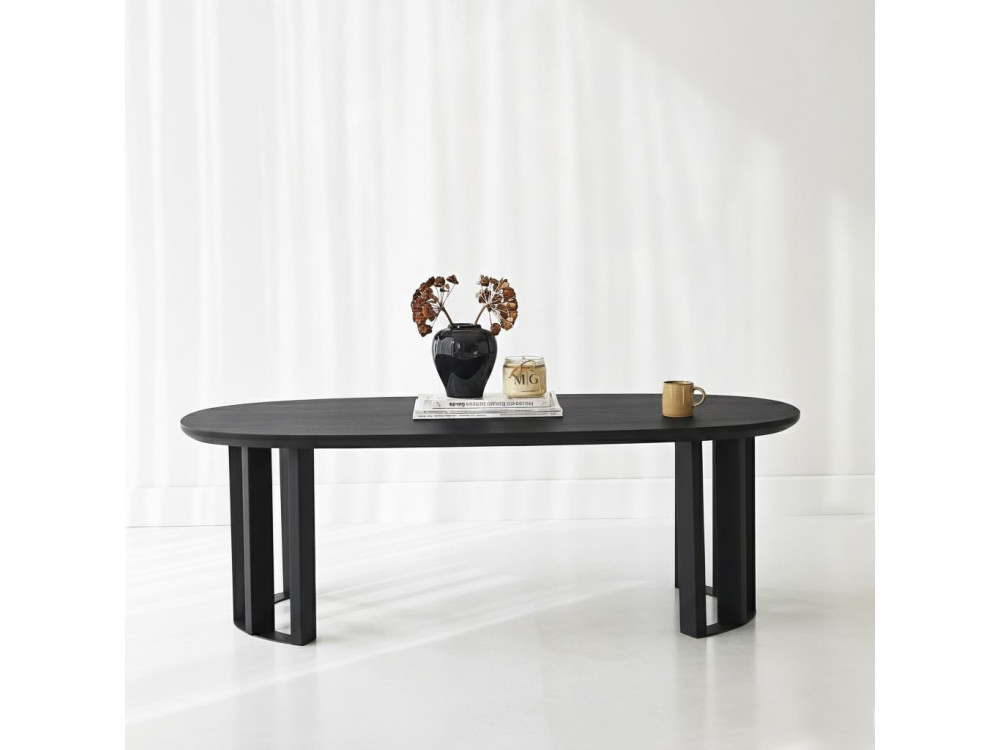 Couchtisch aus Holz "Elysia" - 120 x 60 x 40 cm - Schwarz