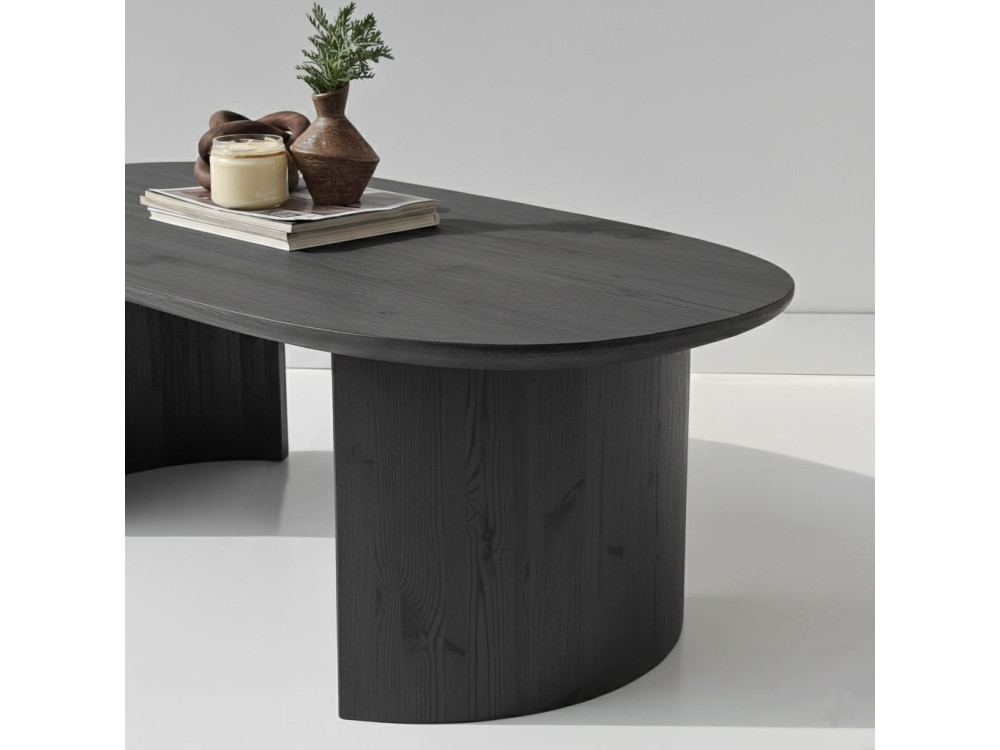 Couchtisch aus Holz "Hudson" - 120 x 60 x 40 cm - Anthrazitgrau