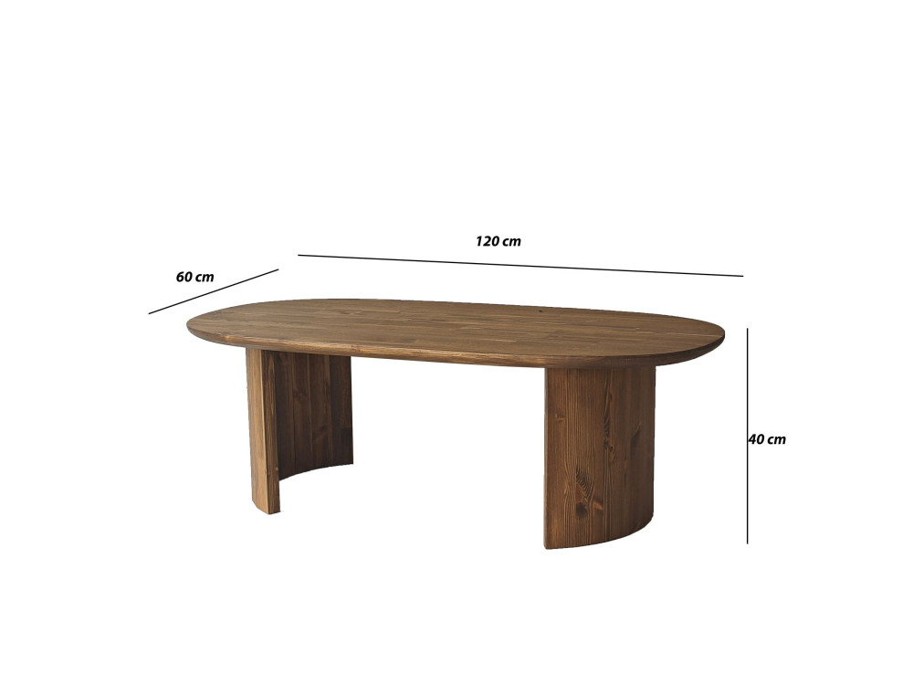 Couchtisch aus Holz "Hudson" - 120 x 60 x 40 cm - Braun