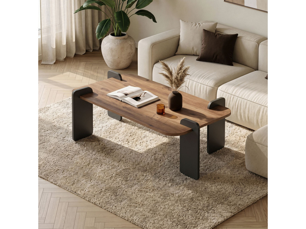 Couchtisch aus Holz "Fuchs" - 120 x 60 x 35 cm - Hellbraun