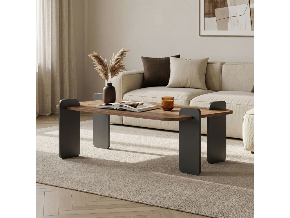 Couchtisch aus Holz "Fuchs" - 120 x 60 x 35 cm - Hellbraun