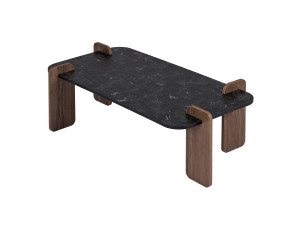 Couchtisch aus Holz "Fuchs" - 120 x 60 x 35 cm - Schwarz