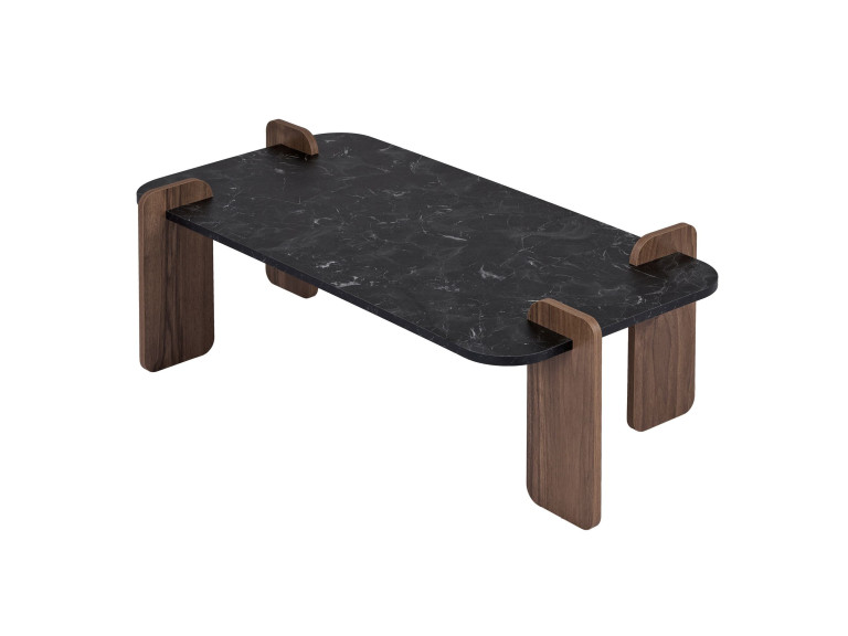 Couchtisch aus Holz "Fuchs" - 120 x 60 x 35 cm - Schwarz