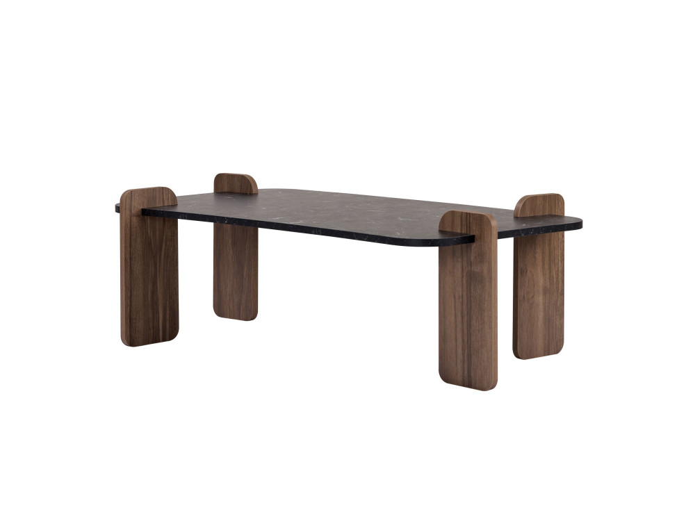 Couchtisch aus Holz "Fuchs" - 120 x 60 x 35 cm - Schwarz