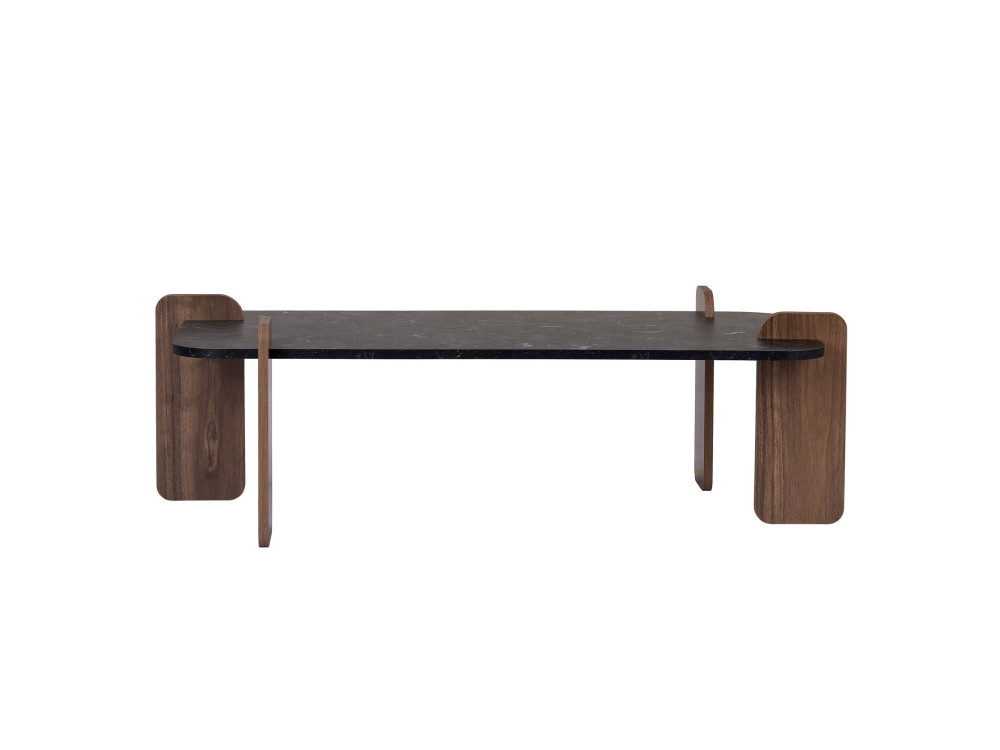 Couchtisch aus Holz "Fuchs" - 120 x 60 x 35 cm - Schwarz