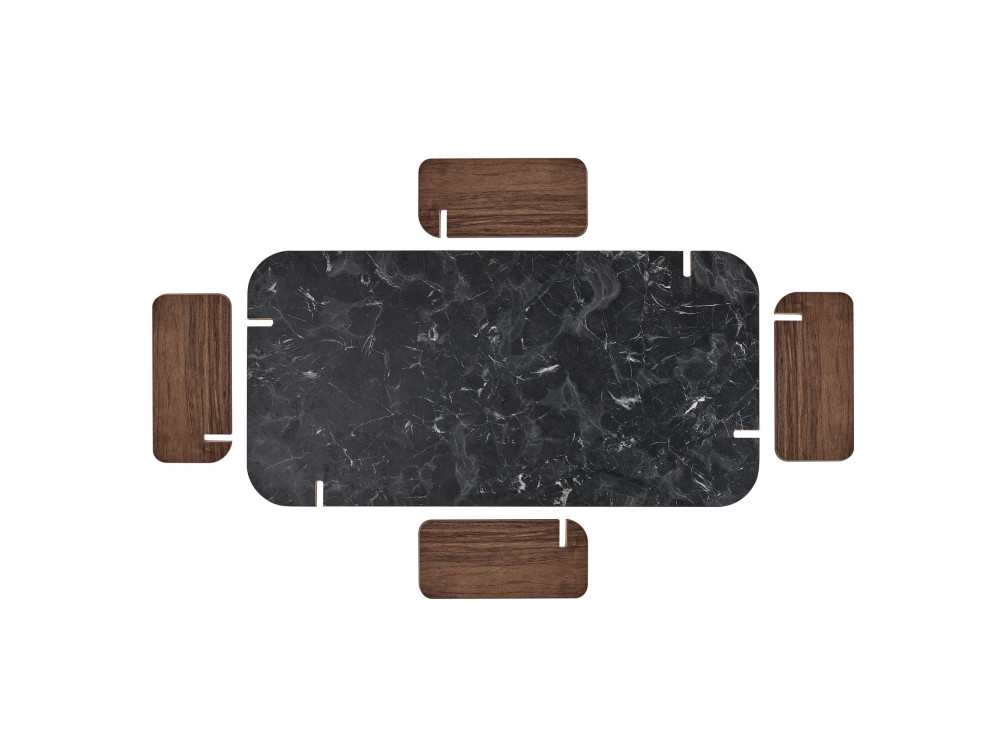 Couchtisch aus Holz "Fuchs" - 120 x 60 x 35 cm - Schwarz