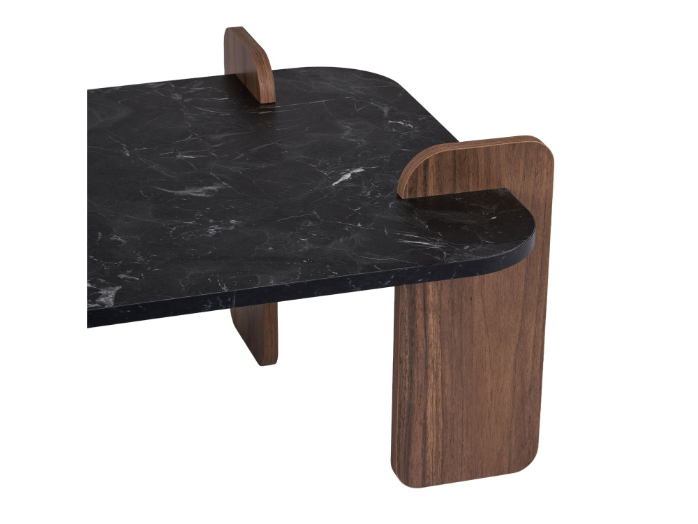 Couchtisch aus Holz "Fuchs" - 120 x 60 x 35 cm - Schwarz