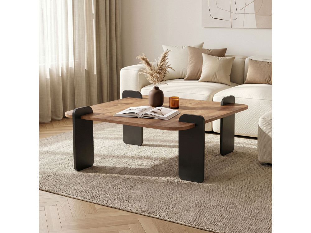 Couchtisch aus Holz "Marais" - 90 x 90 x 35 cm - Hellbraun