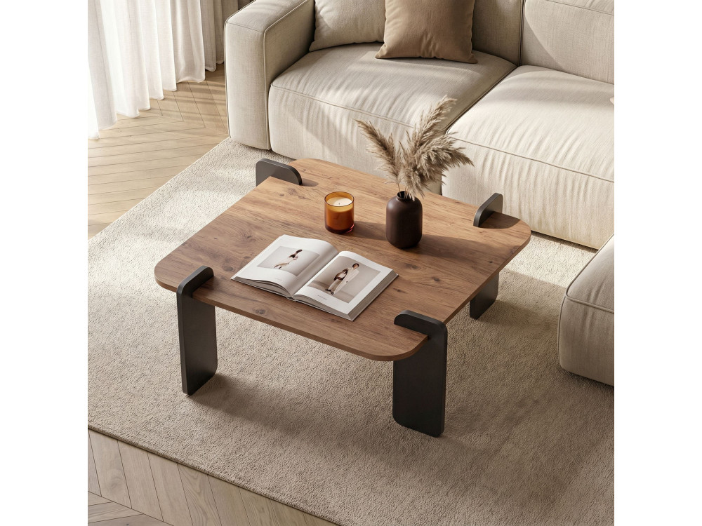 Couchtisch aus Holz "Marais" - 90 x 90 x 35 cm - Hellbraun