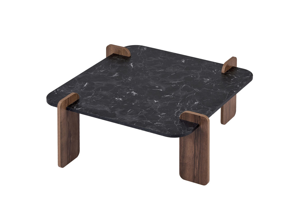Couchtisch aus Holz "Marais" - 90 x 90 x 35 cm - Schwarz